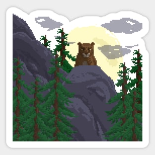 Pixel Art Mountain Lion Sticker